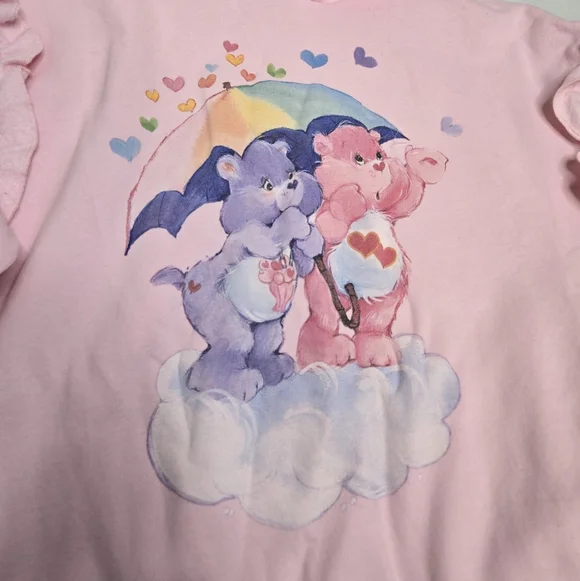 DOLLS KILL x Care Bears pink Loving You oversized sweater hoodie sweatshirt M/L - Picture 4 of 12
